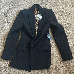 Black and cheetah print Express suit coat, size xs, new with tags